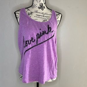 PINK by Victoria Secret SMAL purple sequin racer back tank top